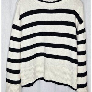 Stockholm Atelier & Other Stories Black & White Striped Knit Sweater LARGE